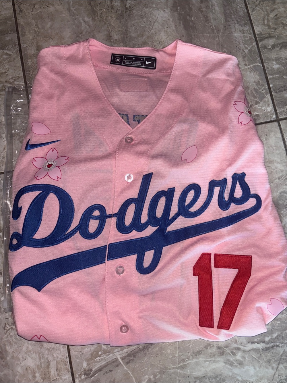 Nike Pink Dodgers V-Neck Jersey